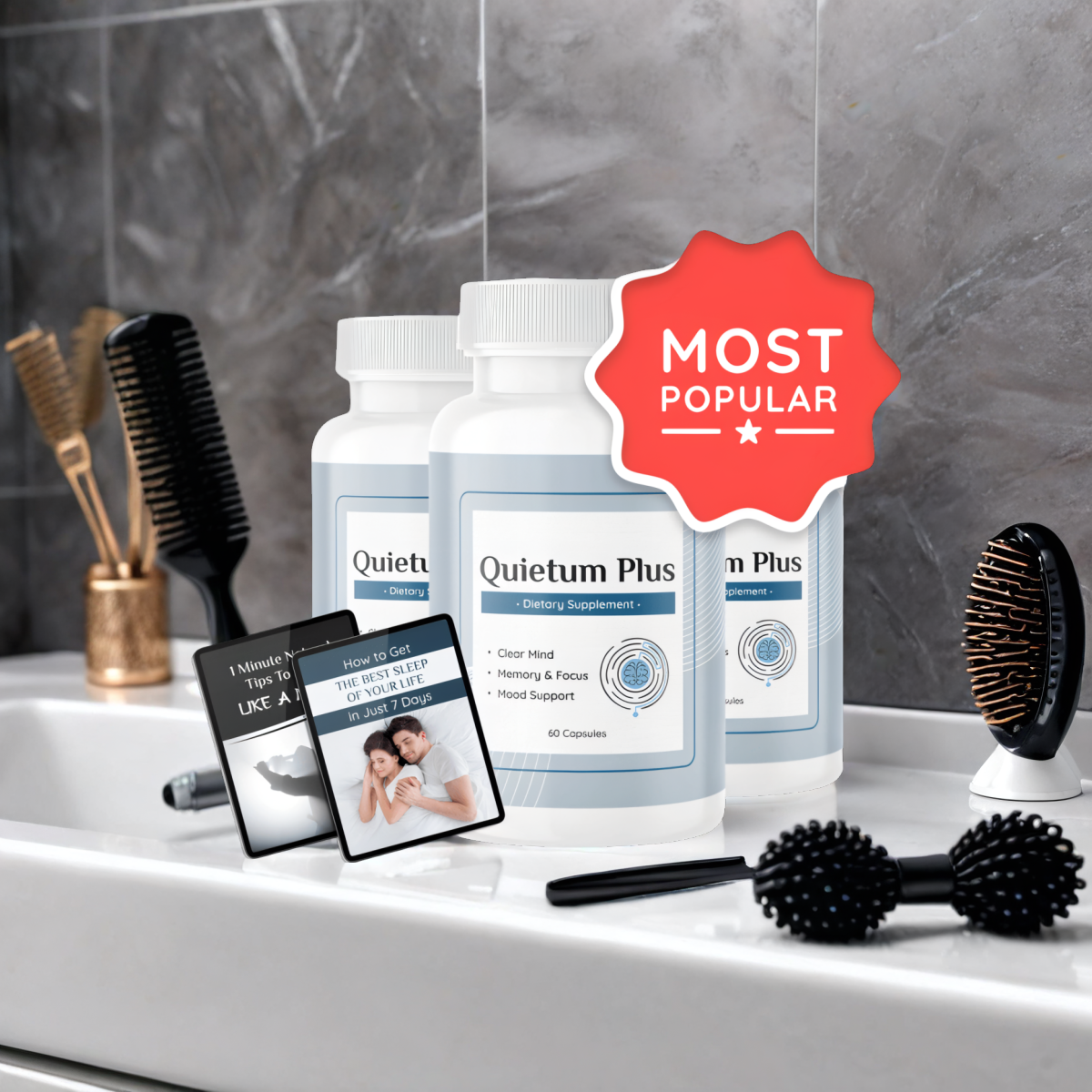 Quietum Plus - 3 Bottles + 2  Ebooks